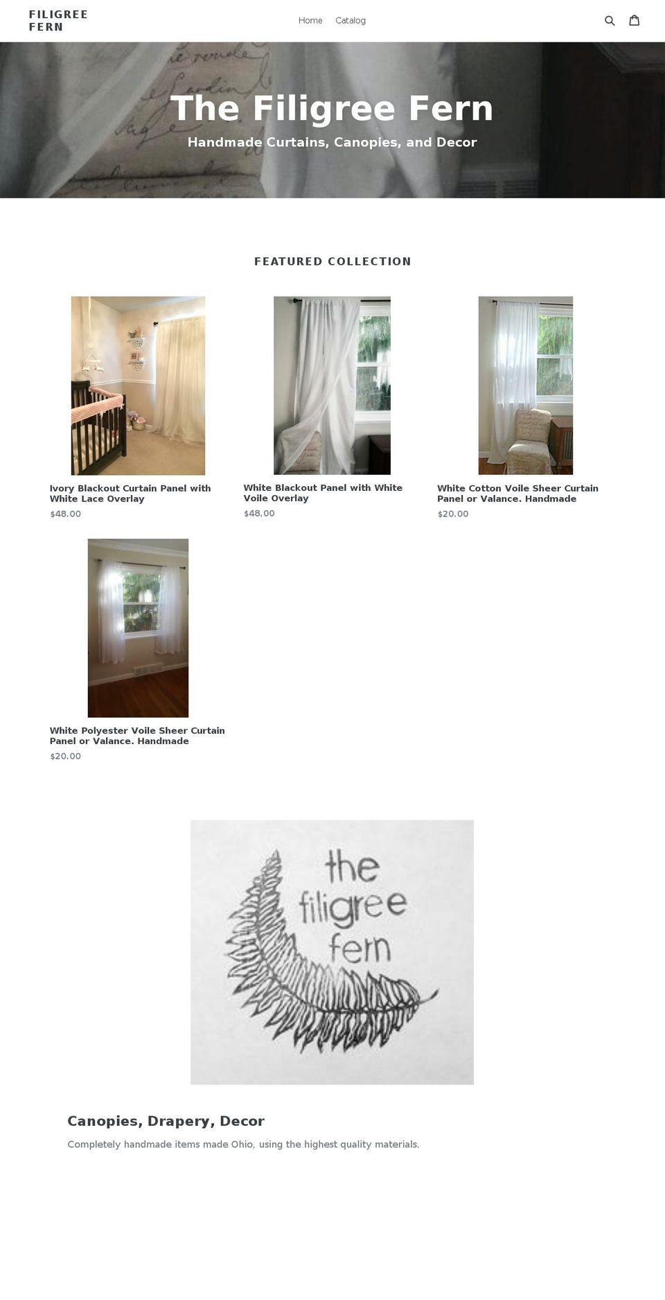 filigreefern.com — Shopify storefront screenshot