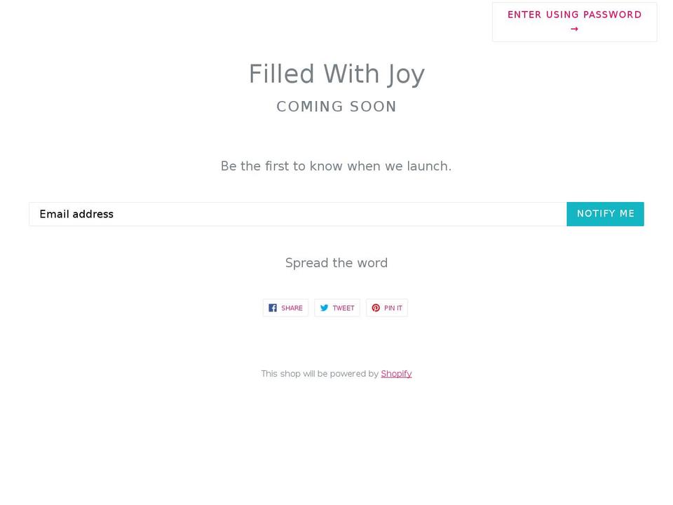 filledwithjoy.net shopify website screenshot