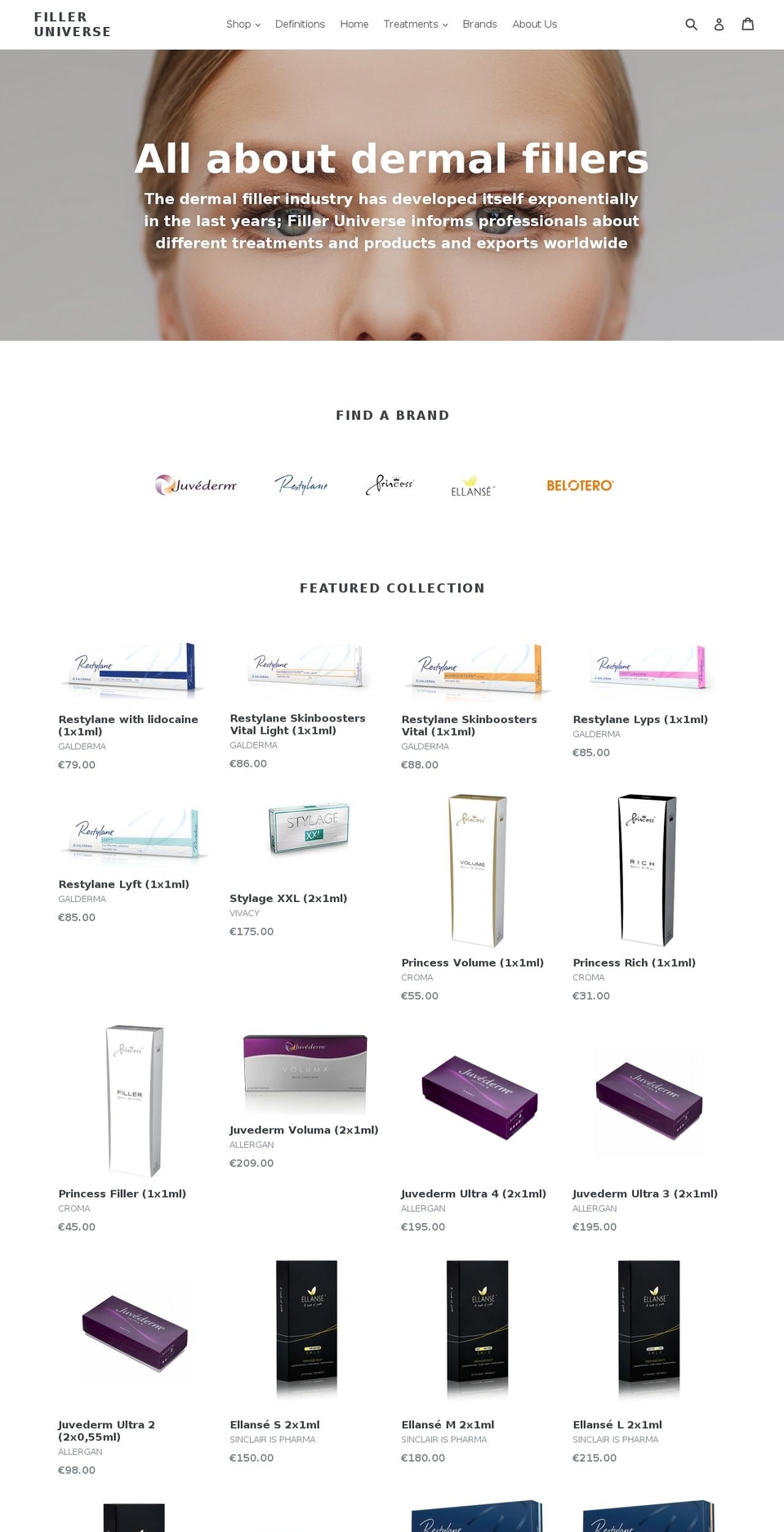 filleruniverse.com — Shopify storefront screenshot