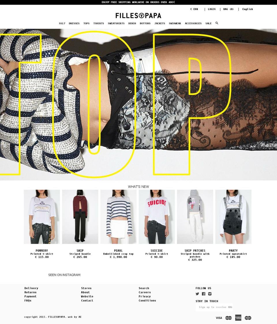 fillesapapa.com shopify website screenshot