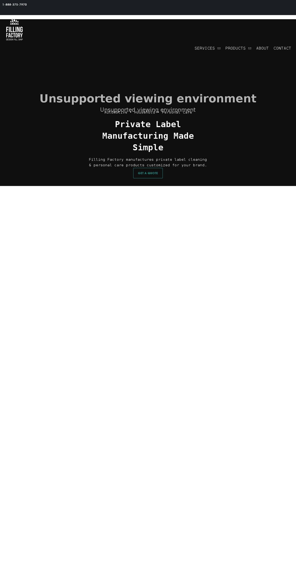 fillingfactory.com shopify website screenshot