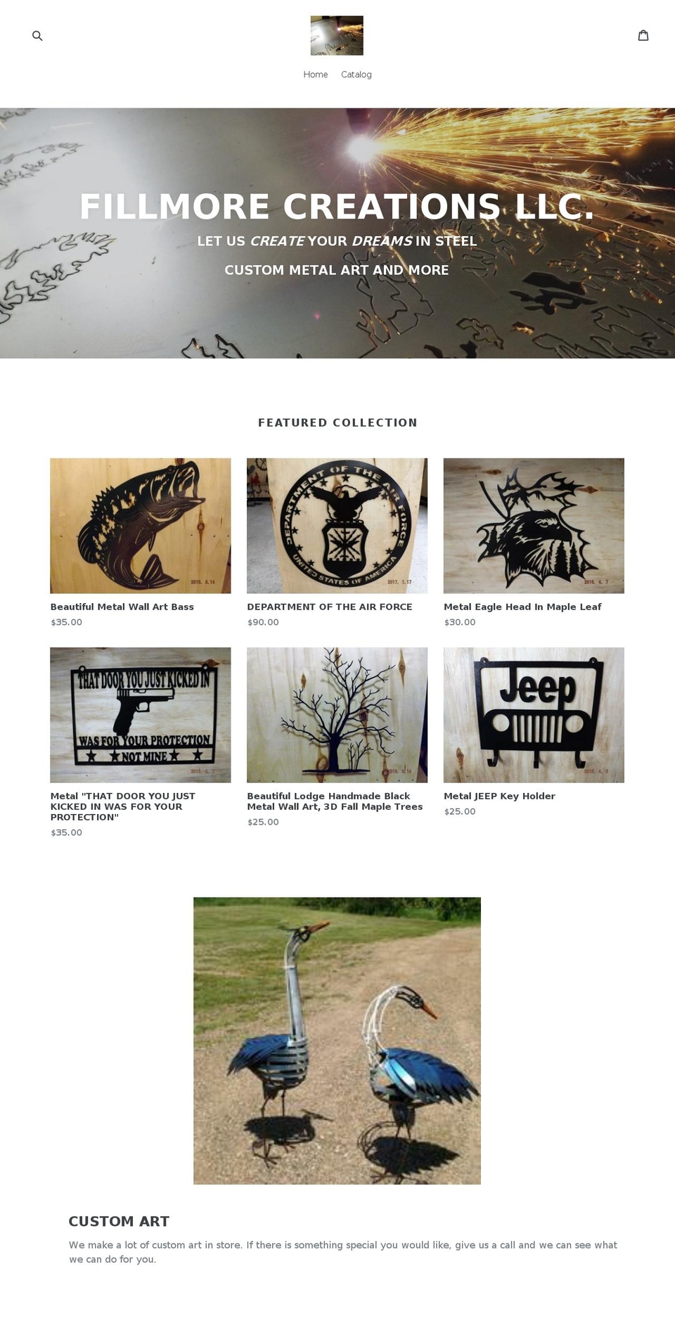 fillmorecreations.com — Shopify storefront screenshot