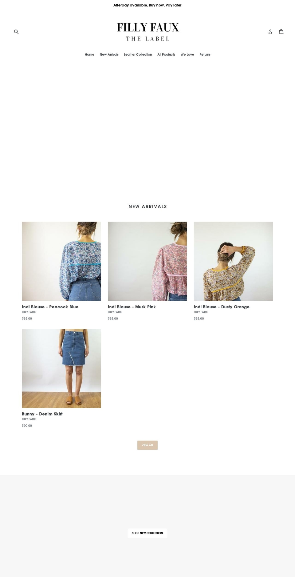 fillyfaux.com — Shopify storefront screenshot
