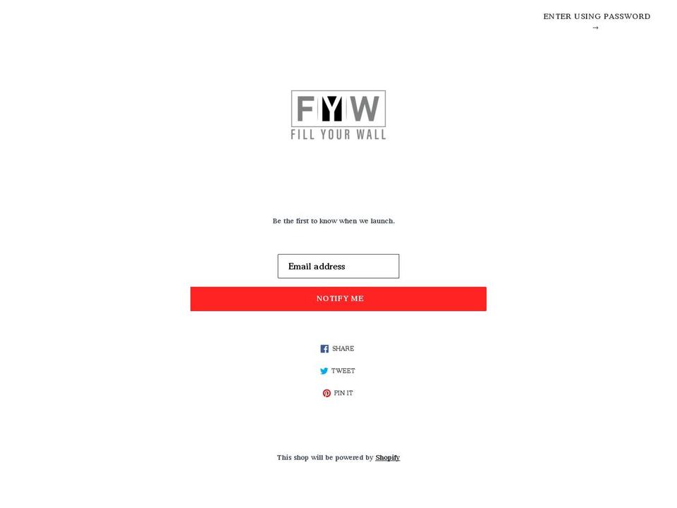 fillyourwall.com — Shopify storefront screenshot