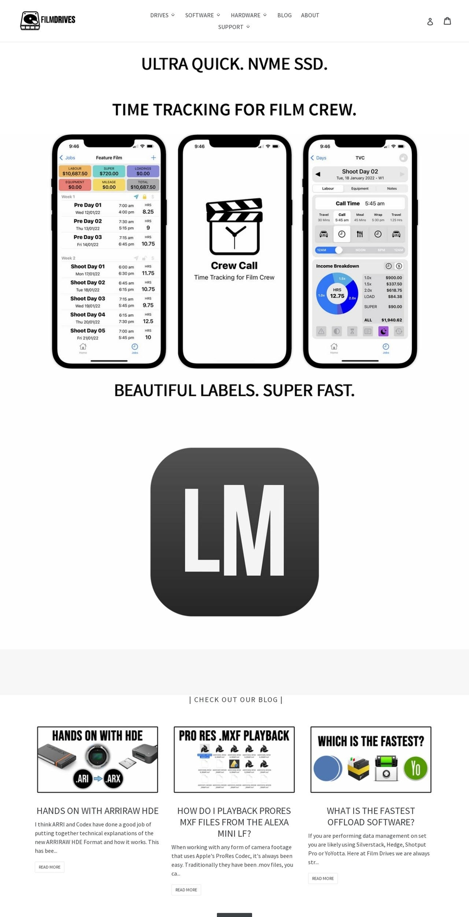 filmdrives.com — Shopify storefront screenshot