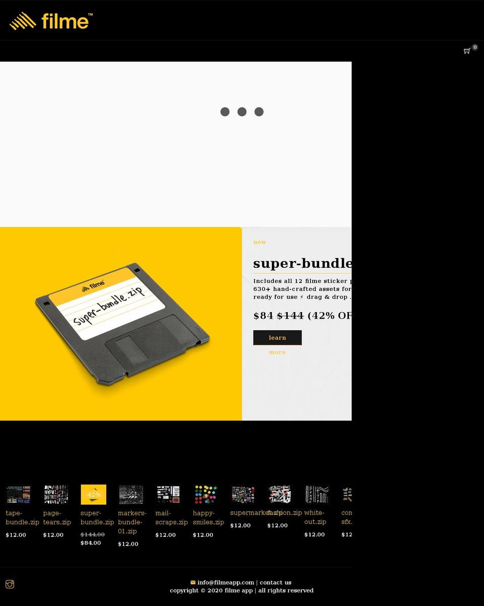 filmeapp.com shopify website screenshot