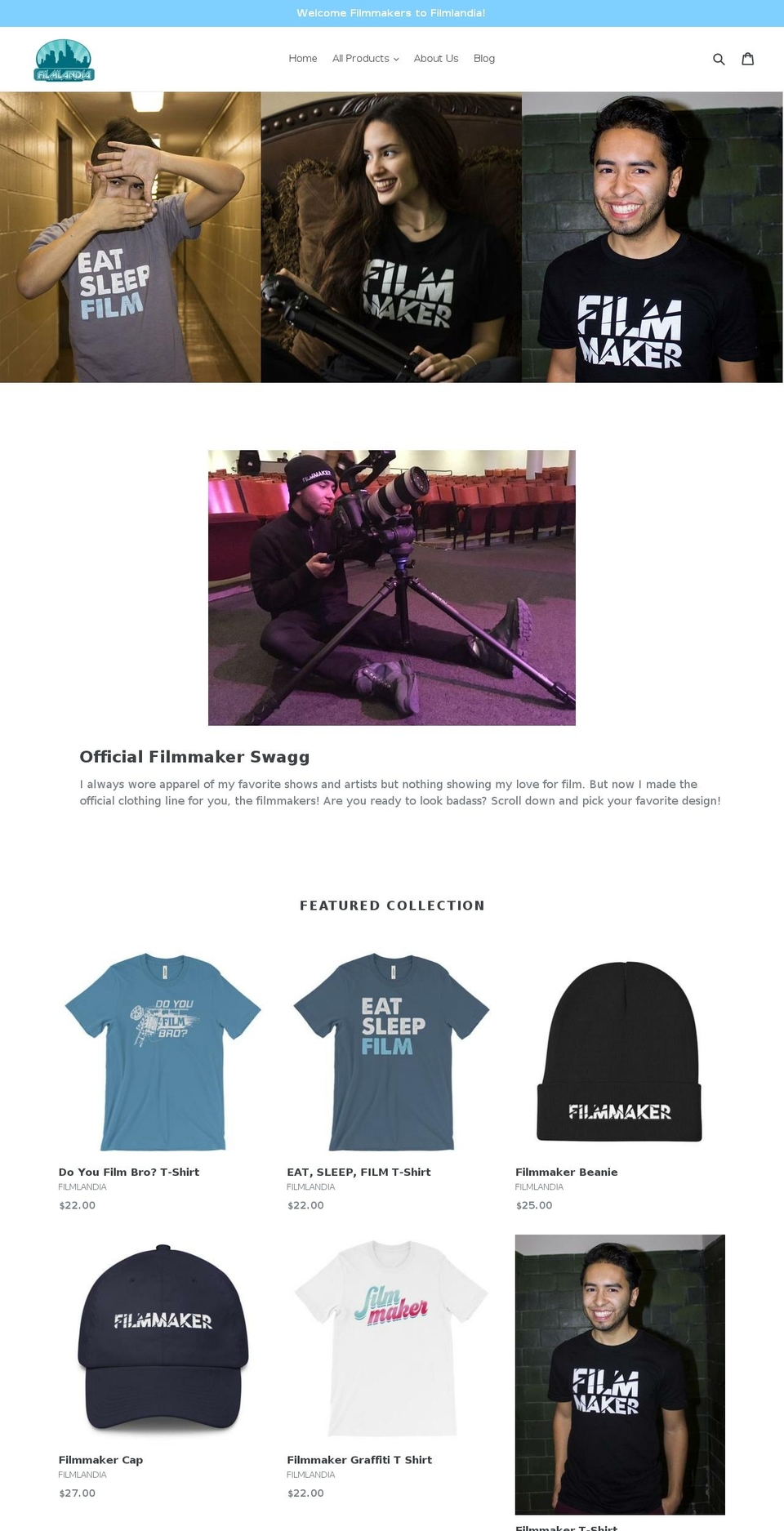 filmlandia.net shopify website screenshot