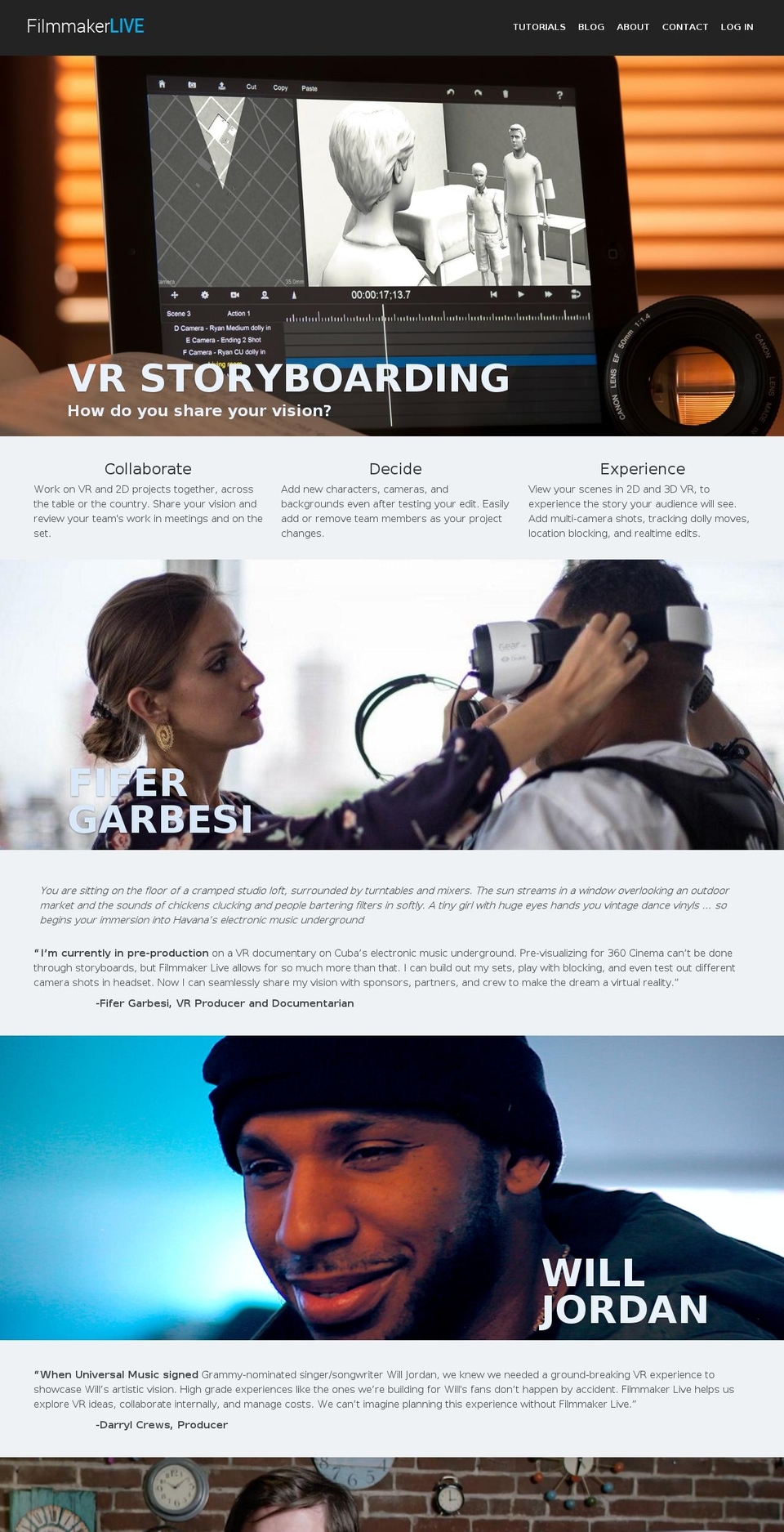 filmmakerlive.com shopify website screenshot