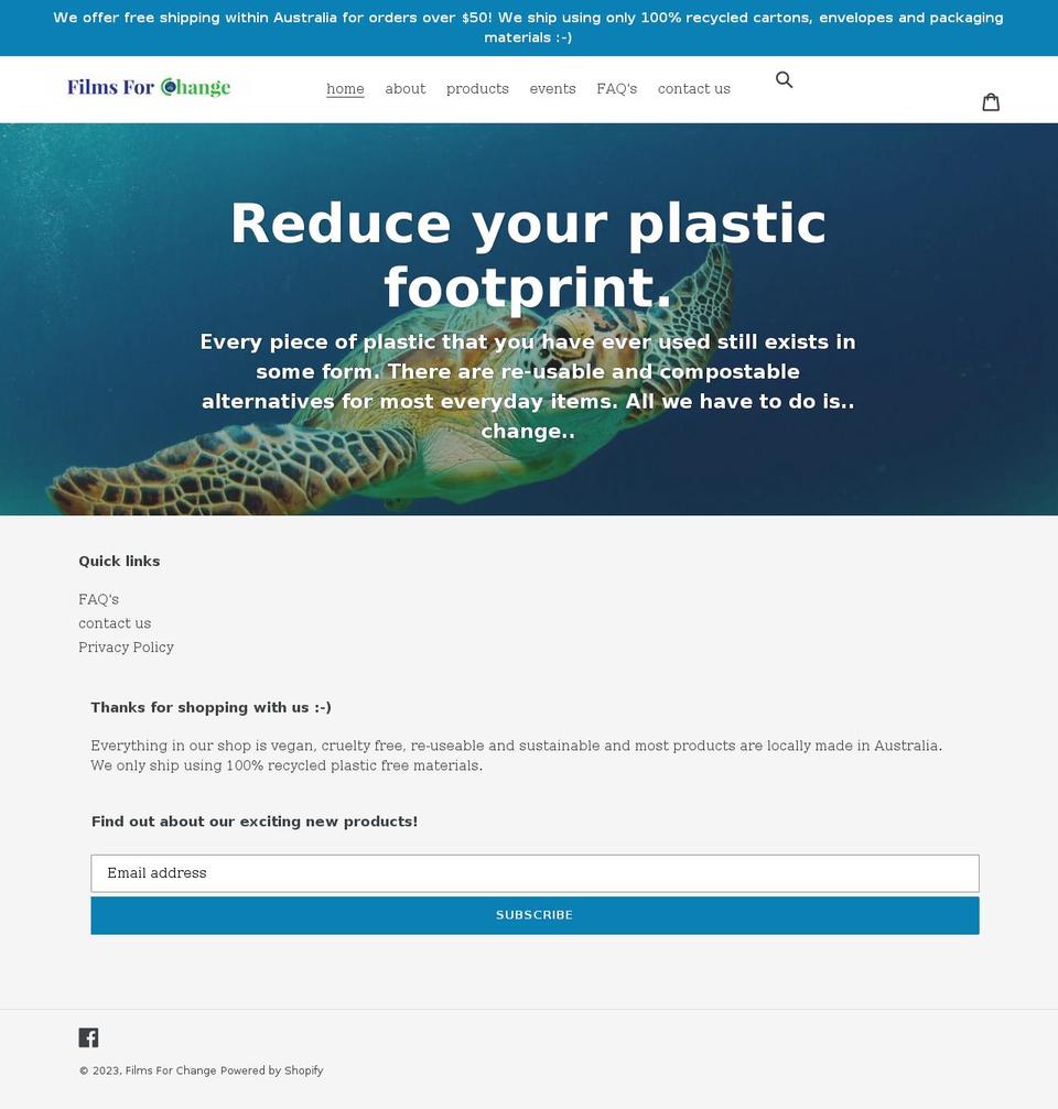 films-for-change.myshopify.com shopify website screenshot