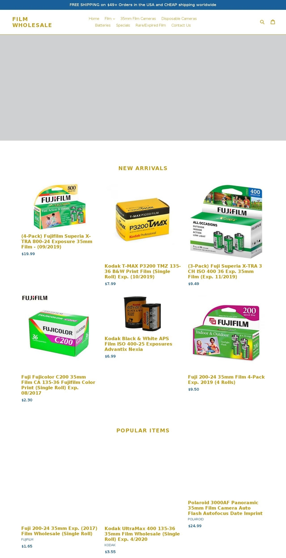 filmwholesale.com shopify website screenshot