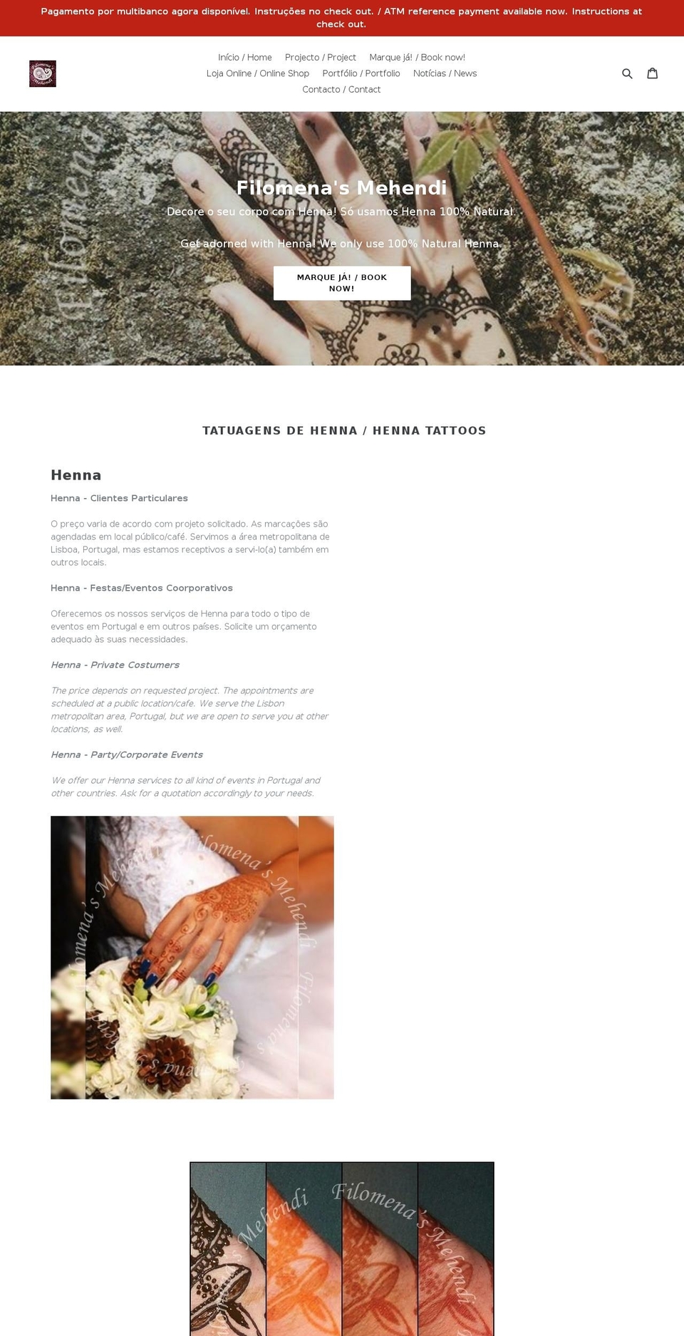 filomenamehendi.com — Shopify storefront screenshot