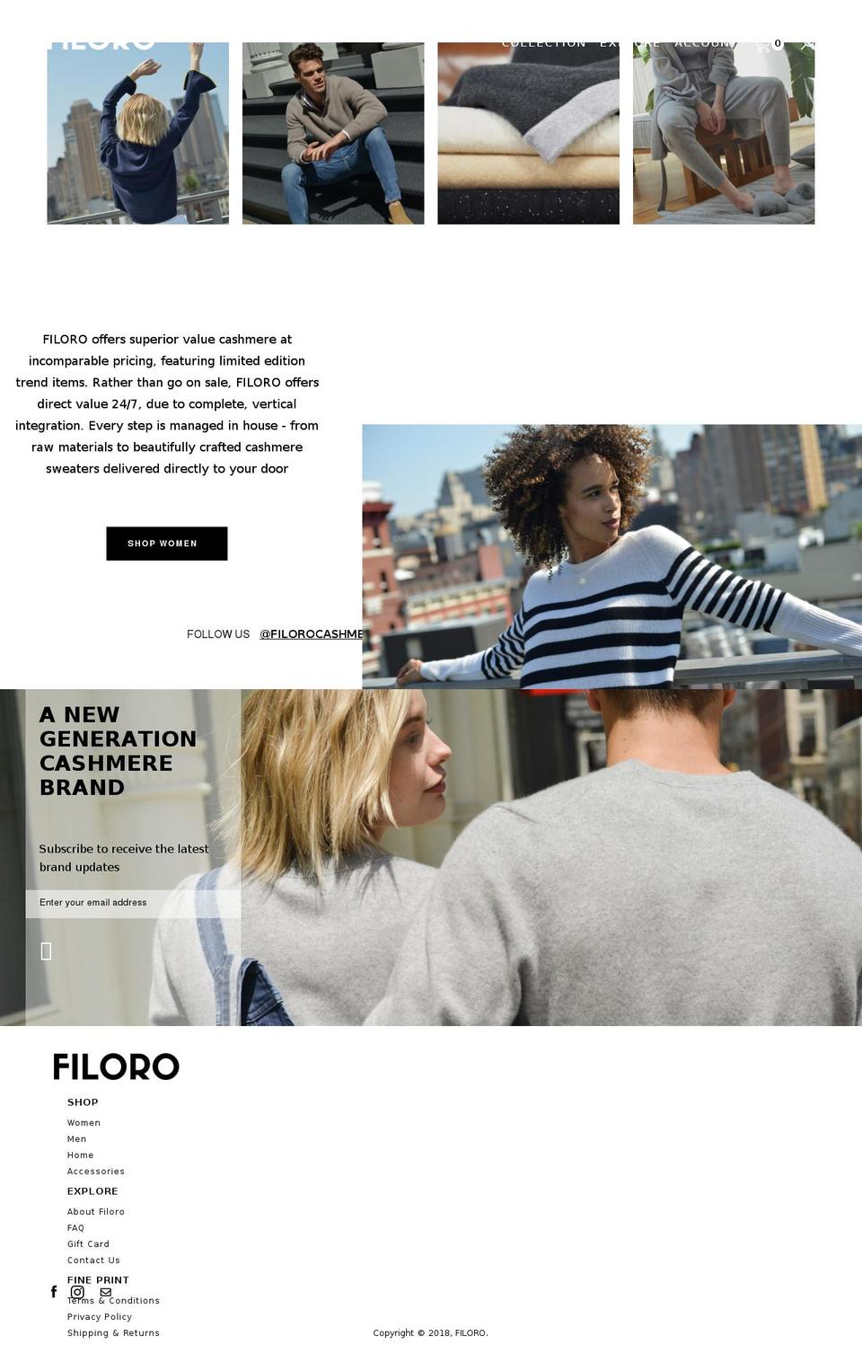 Updated Theme Shopify theme site example filoro.com