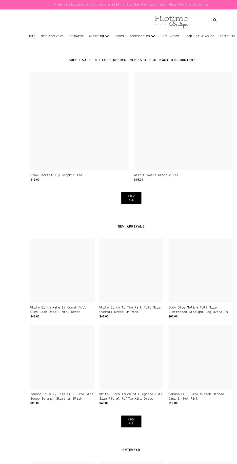 filotimoboutique.com shopify website screenshot