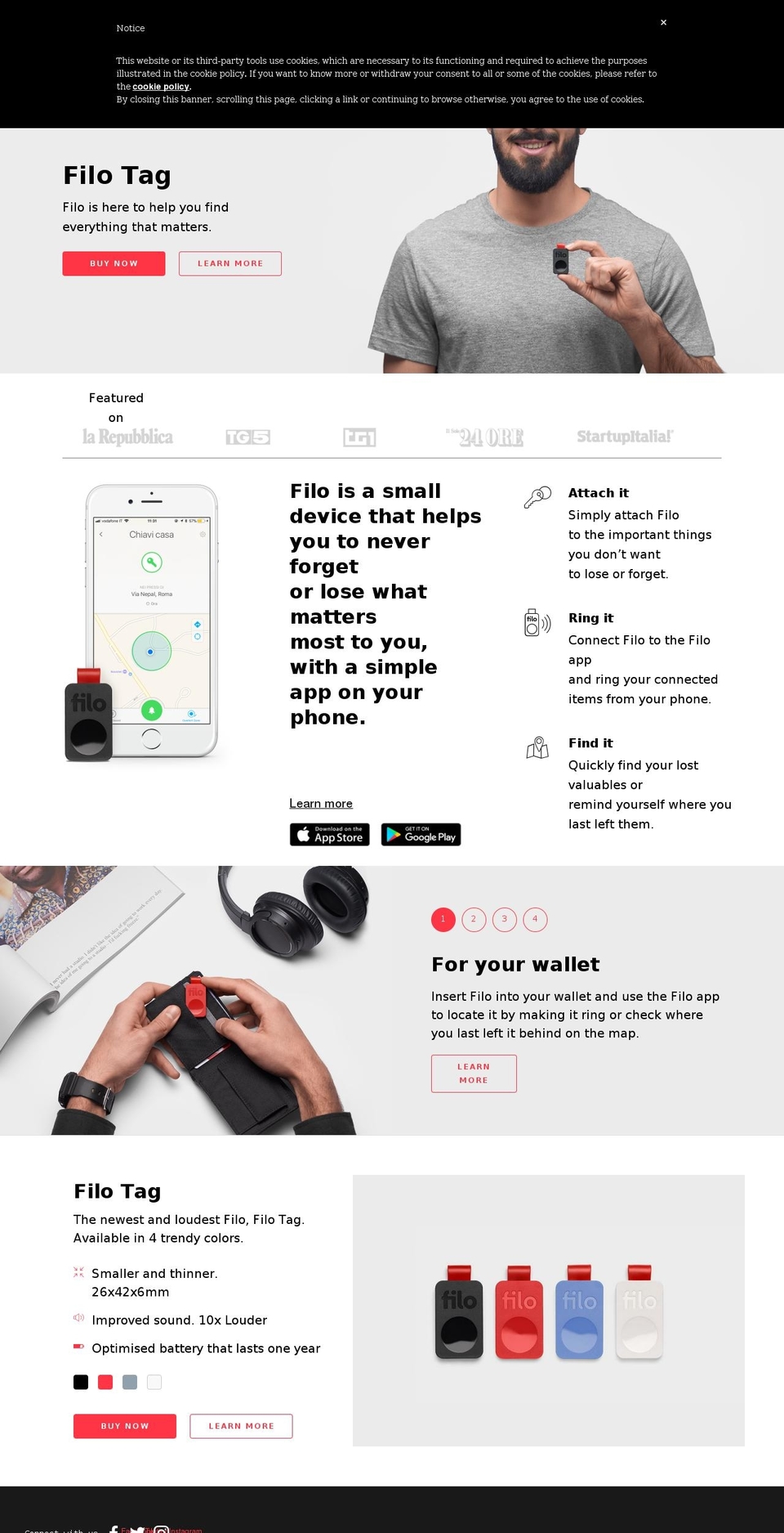 filotrack.net shopify website screenshot