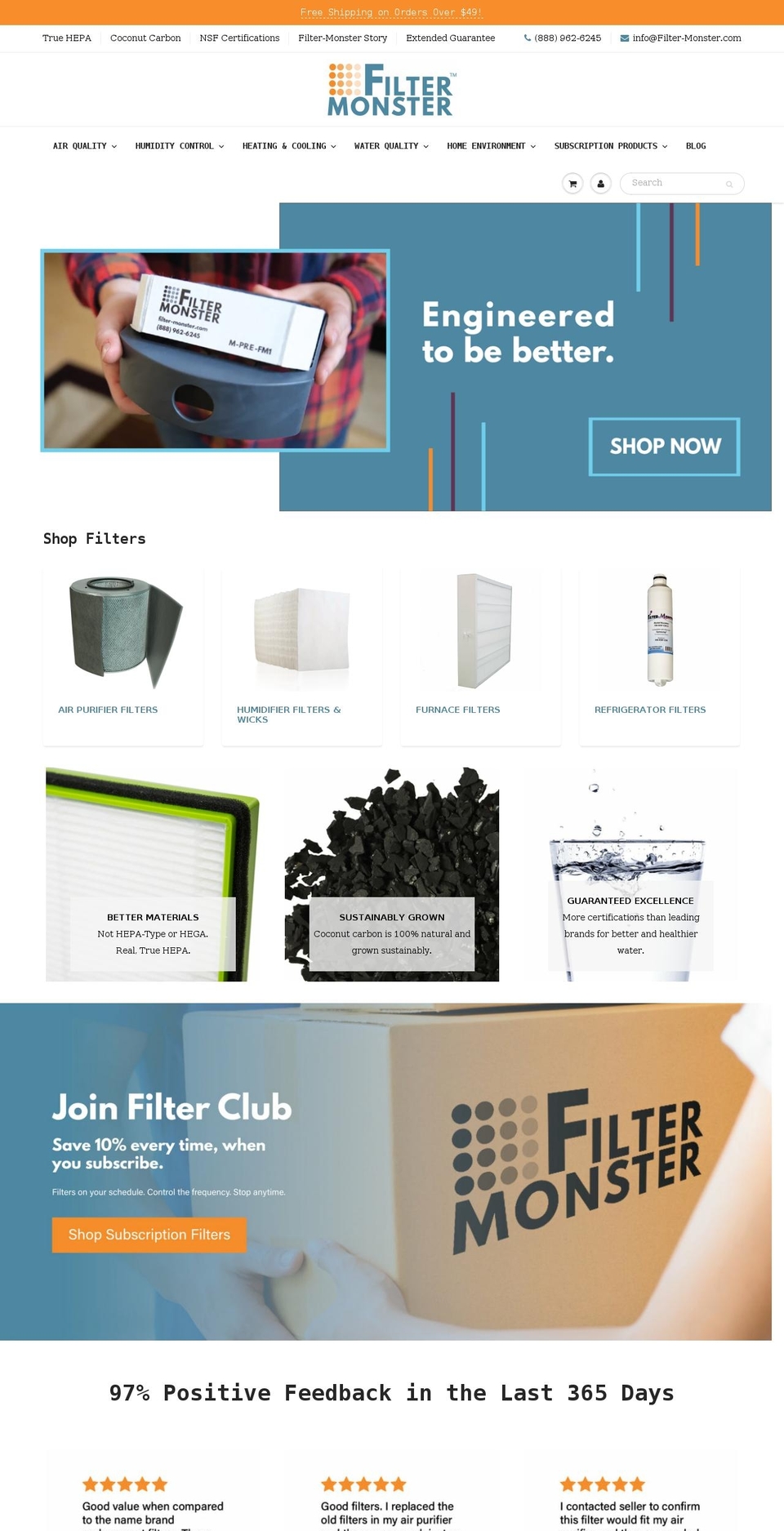 filter-monster.com shopify website screenshot