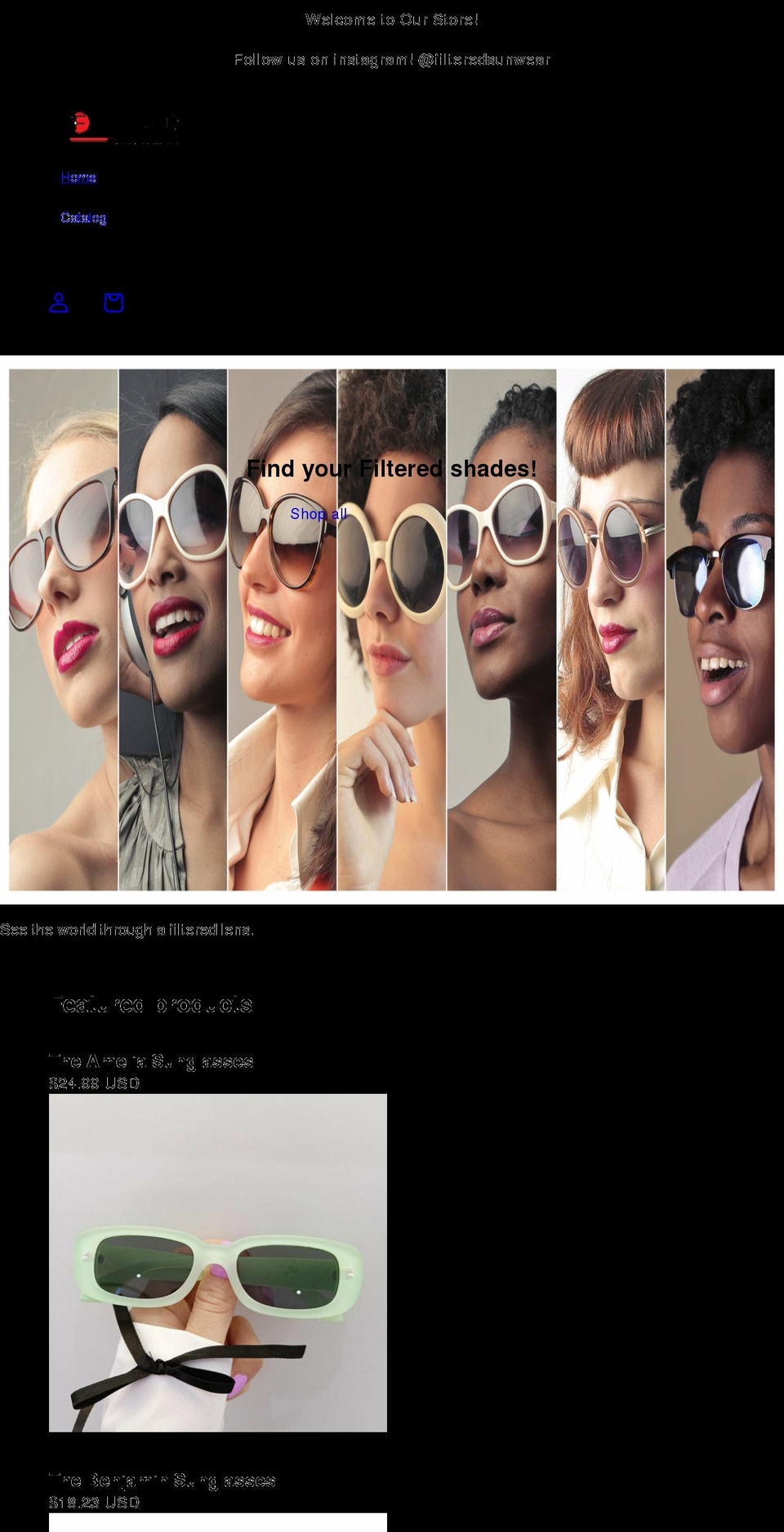 filteredsunwear.com shopify website screenshot