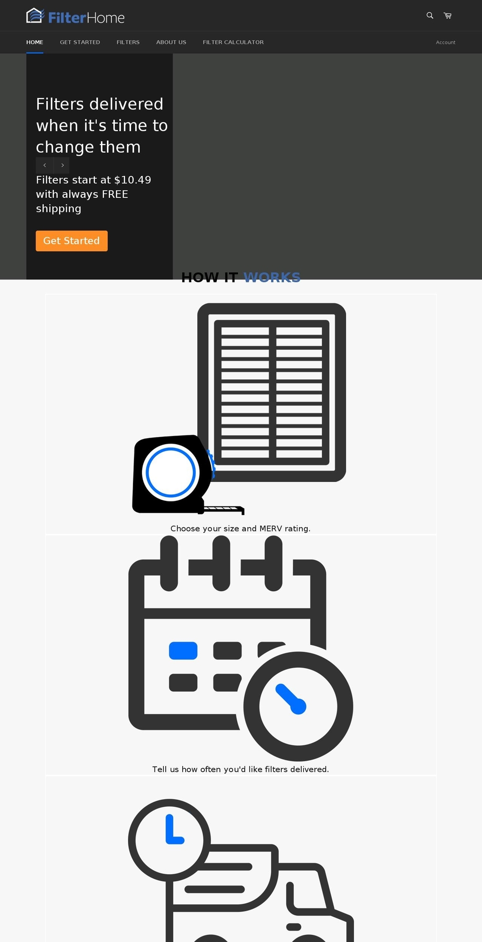 filterhome.com shopify website screenshot