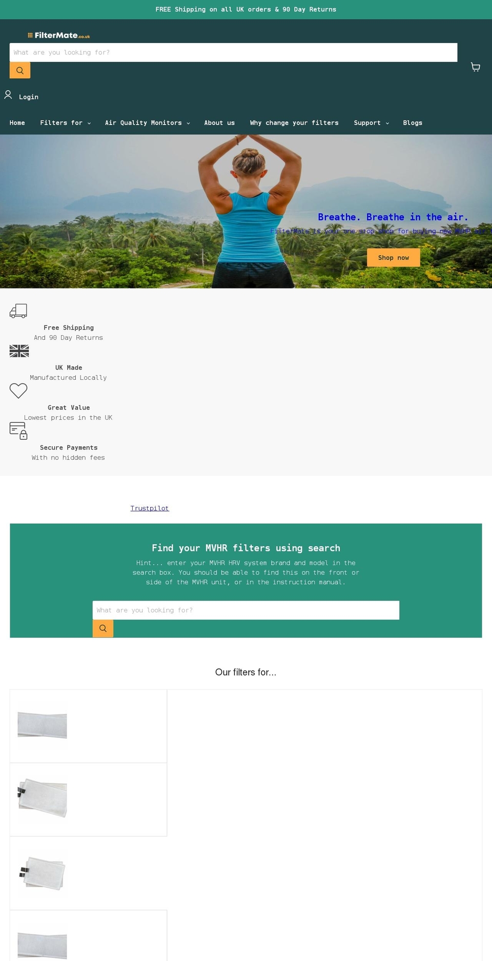 filtermate.co.uk shopify website screenshot