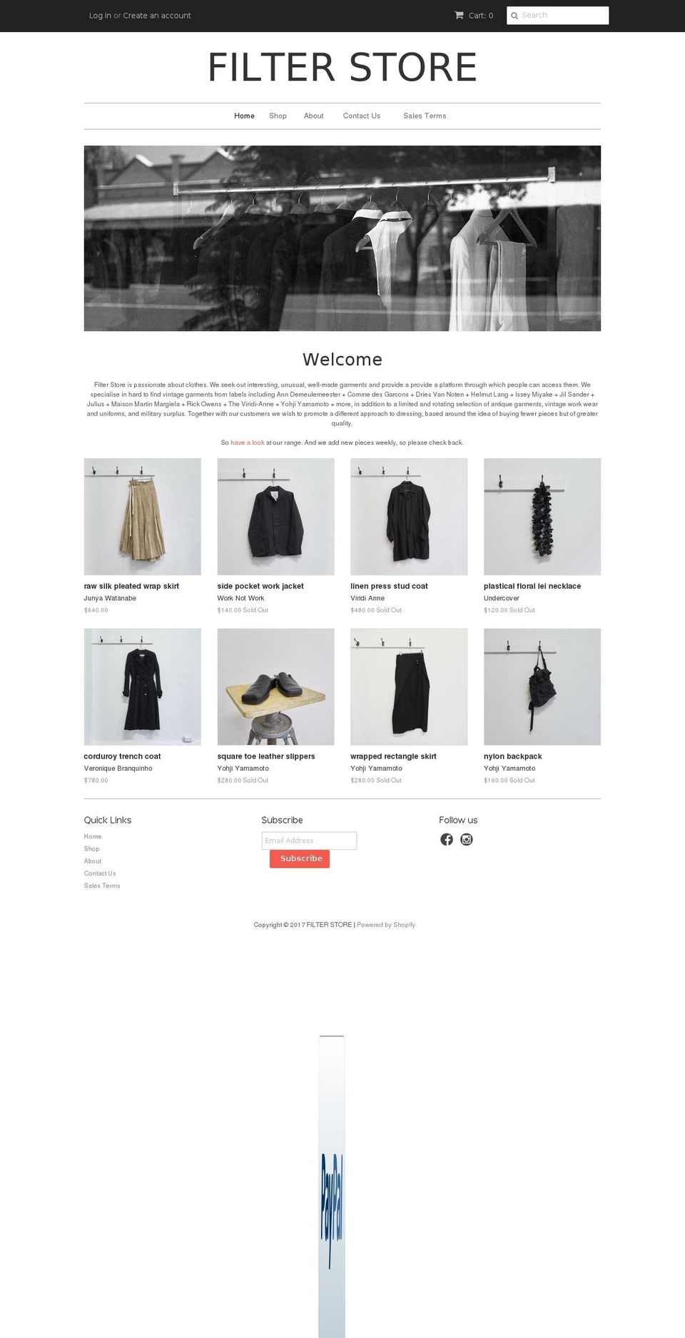 Baseline Shopify theme site example filterstore.com.au