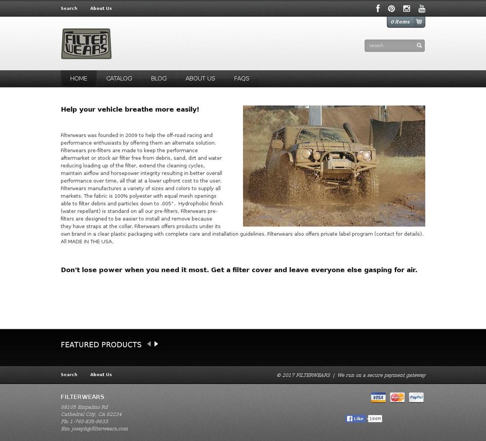 filterwears.com shopify website screenshot