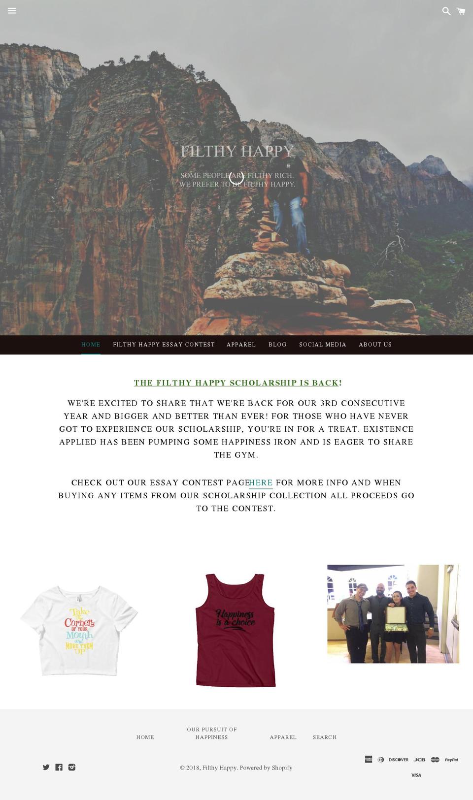 filthy-happy.com shopify website screenshot