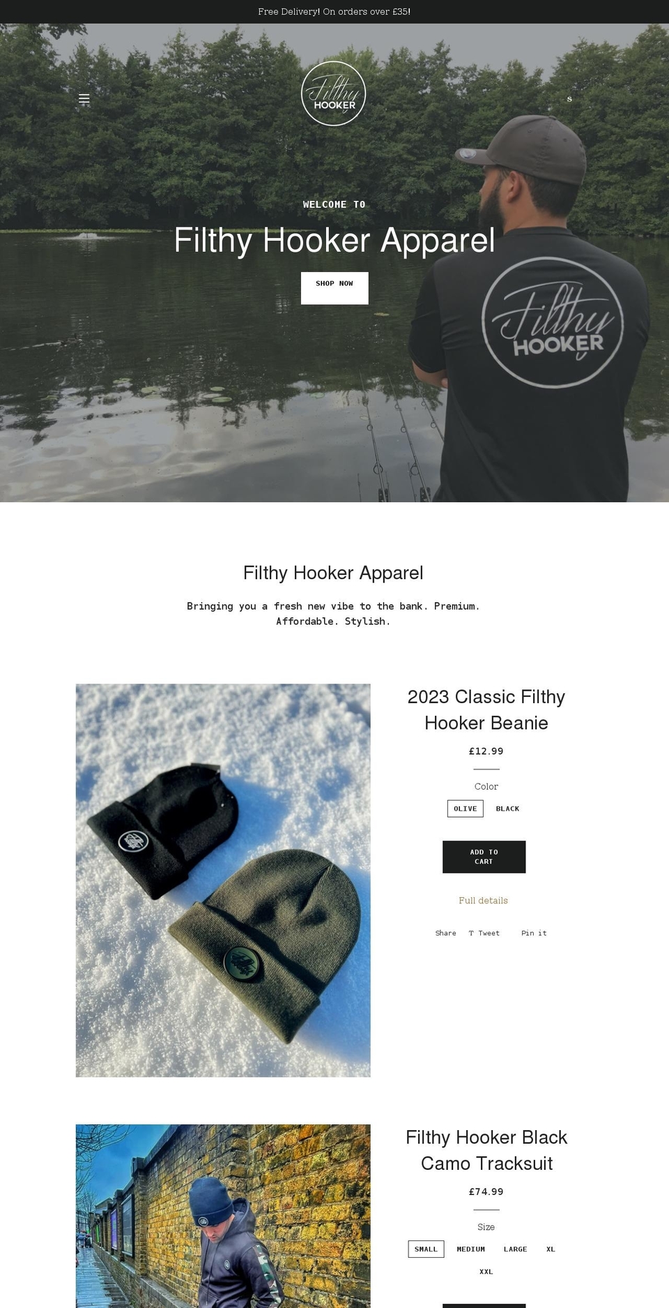 filthy-hooker.com — Shopify storefront screenshot