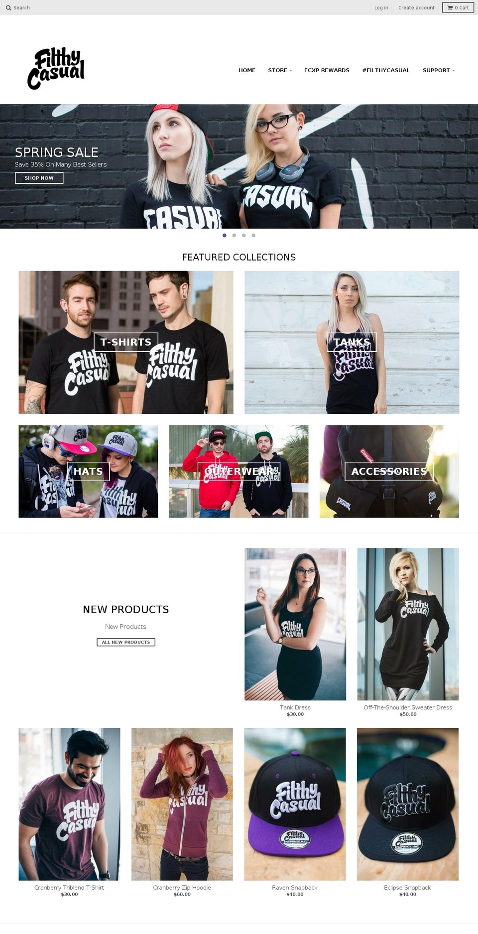 filthycasual.com shopify website screenshot