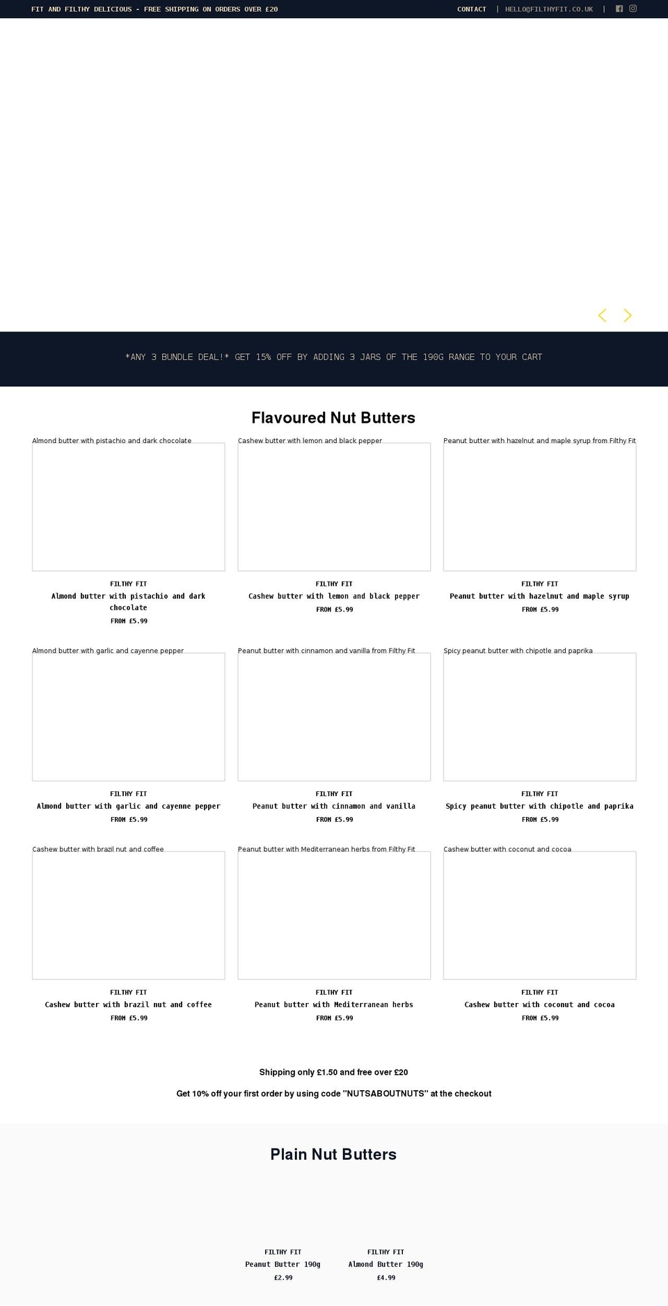 filthyfit.co.uk shopify website screenshot