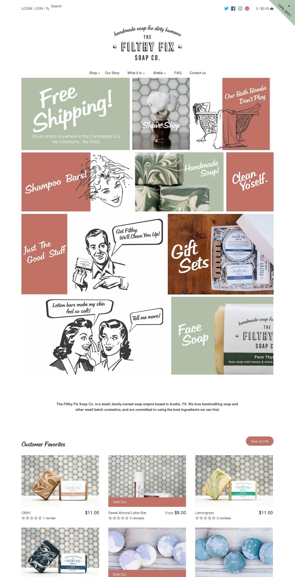 filthyfixsoap.com — Shopify storefront screenshot