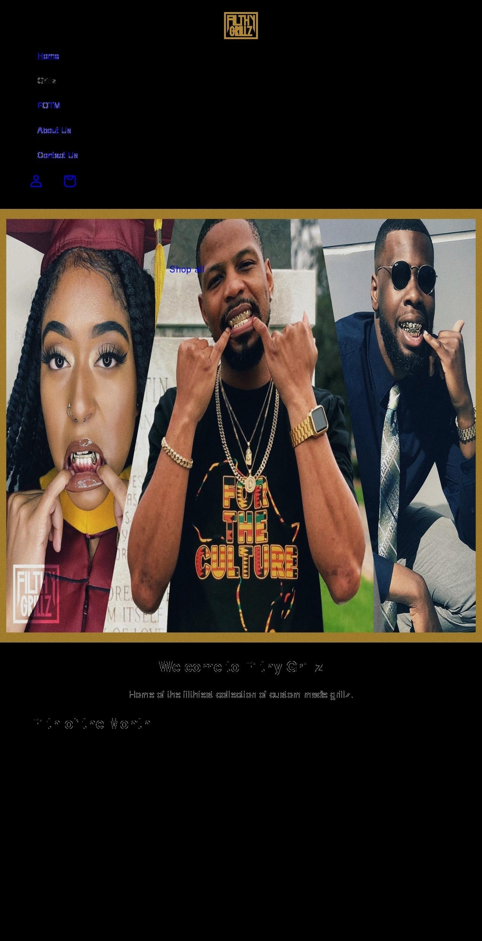 filthygrillz.com shopify website screenshot