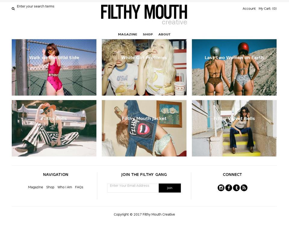 filthymouthcreativeagency.com shopify website screenshot