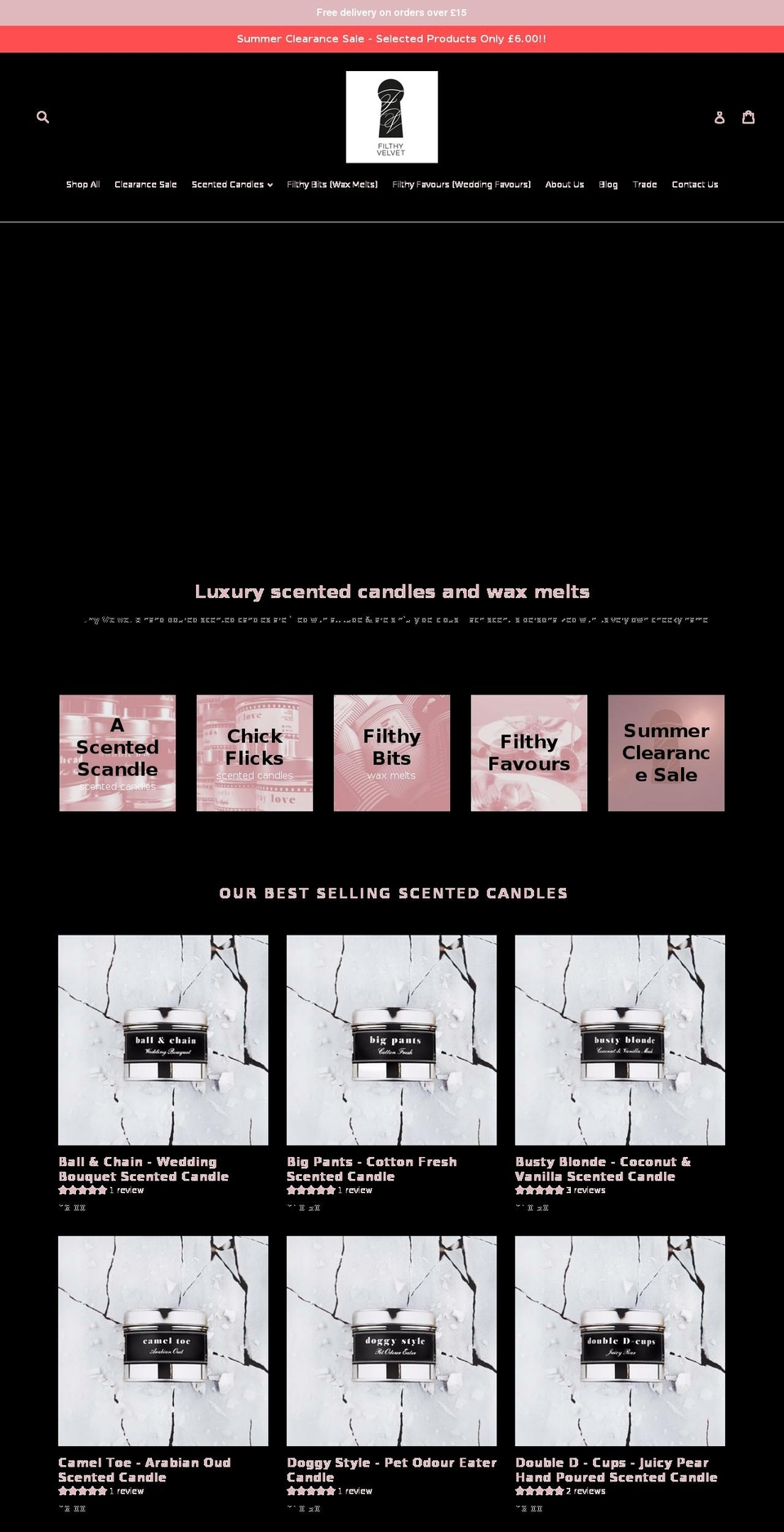 filthyvelvet.com — Shopify storefront screenshot