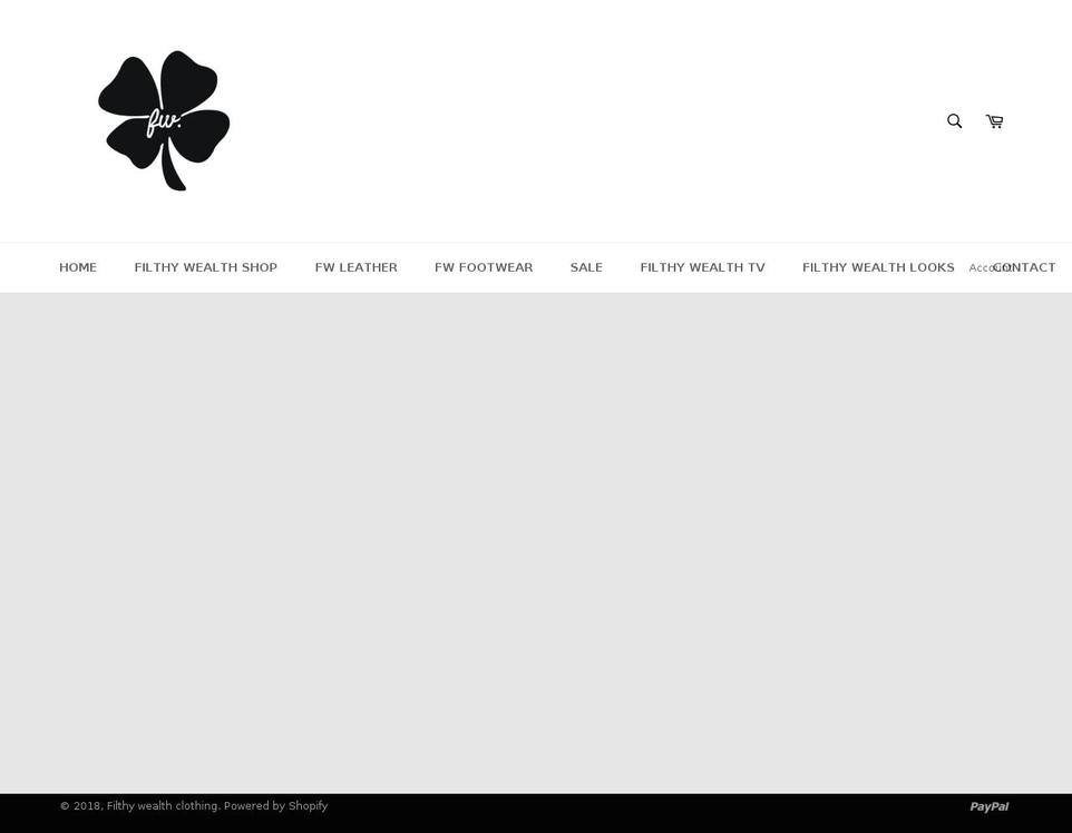 filthywealthclothing.com — Shopify storefront screenshot