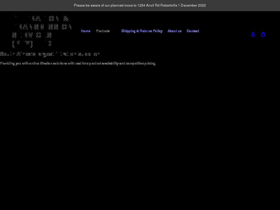 filtrationtransmission.co.za shopify website screenshot