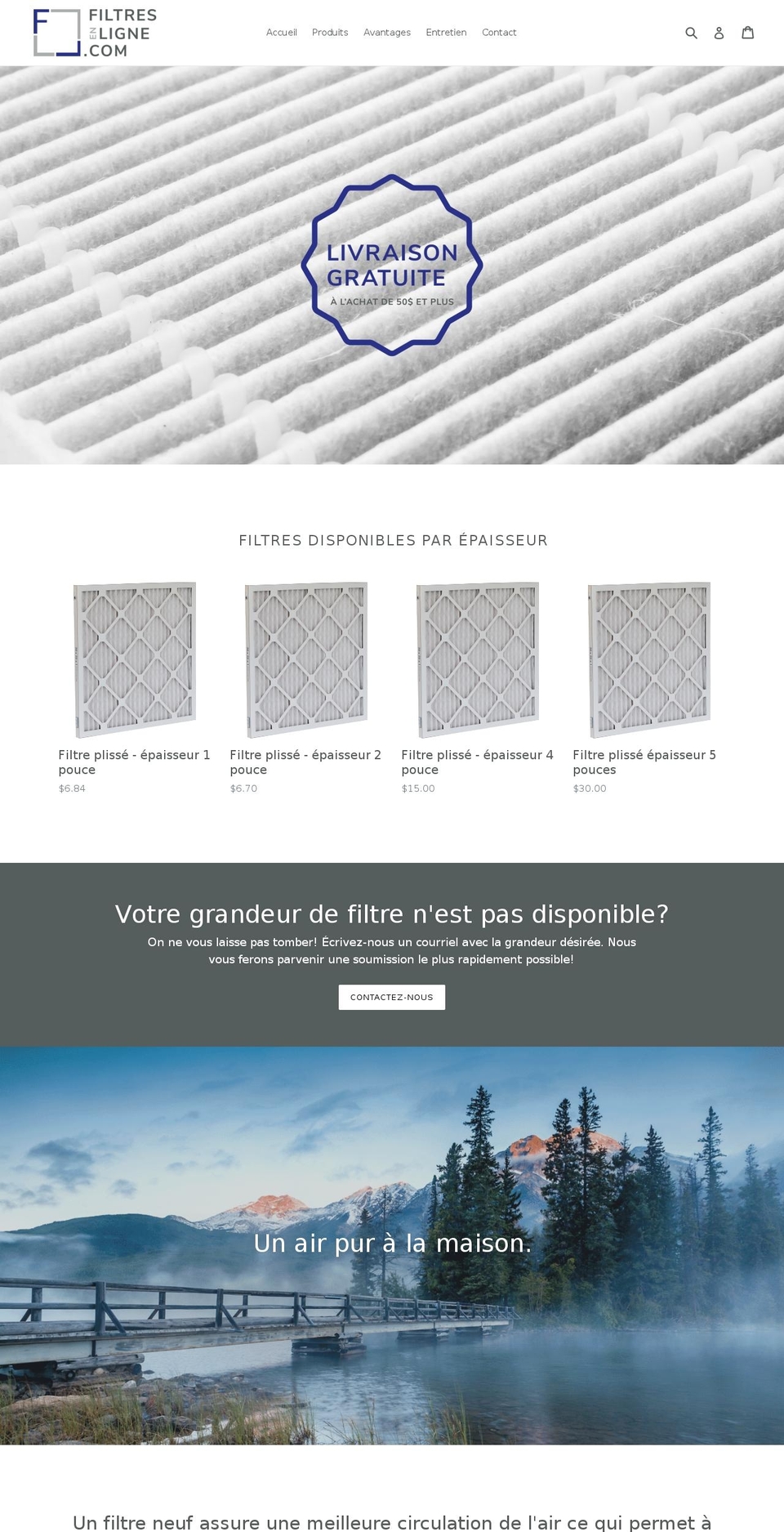 filtresenligne.com — Shopify storefront screenshot