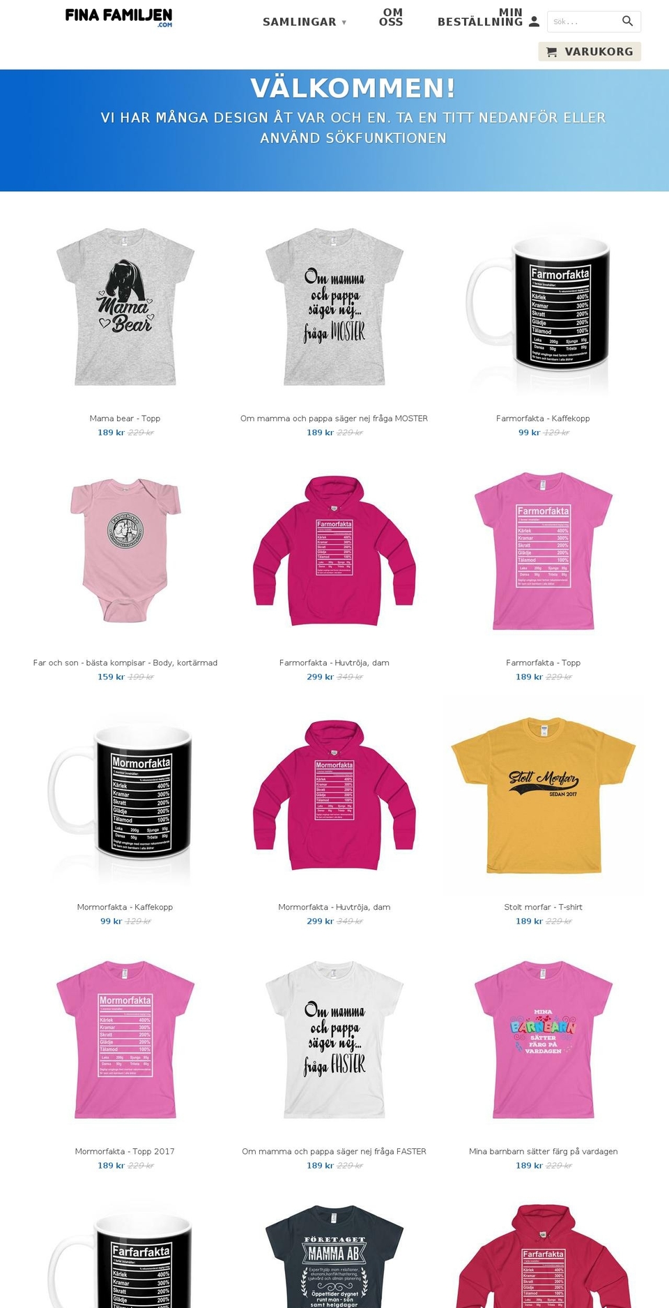 finafamiljen.com shopify website screenshot