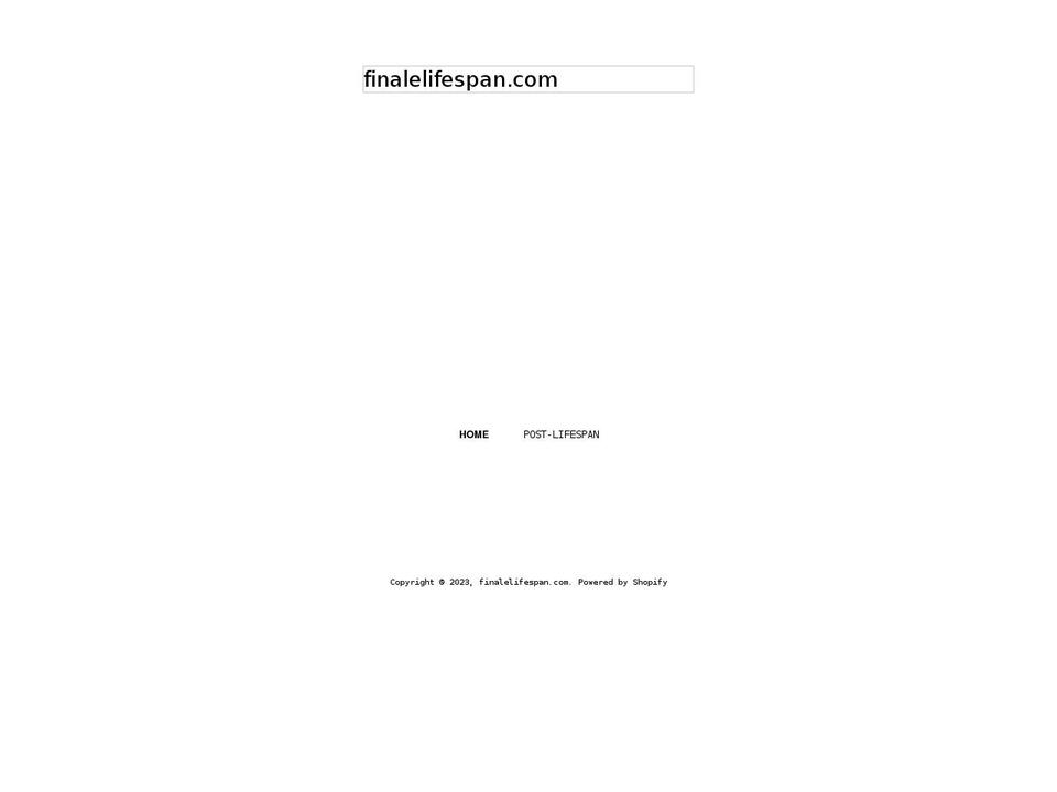 finalelifespan.com shopify website screenshot