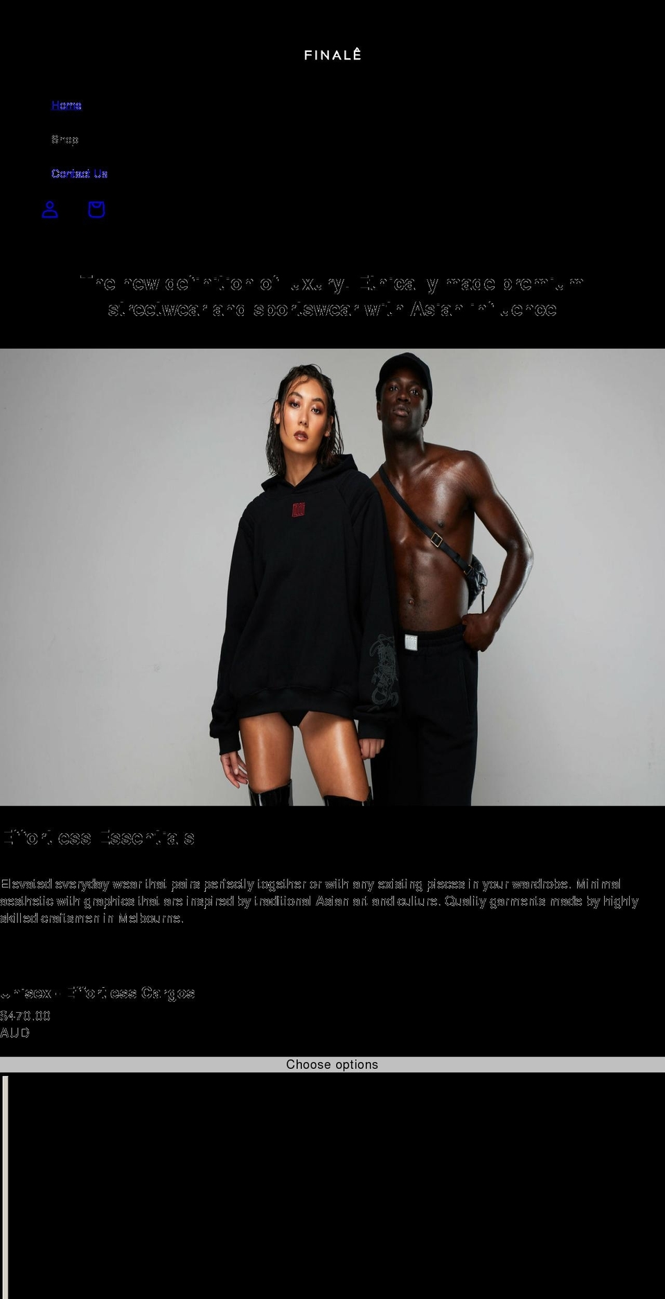 finaleofficial.com shopify website screenshot