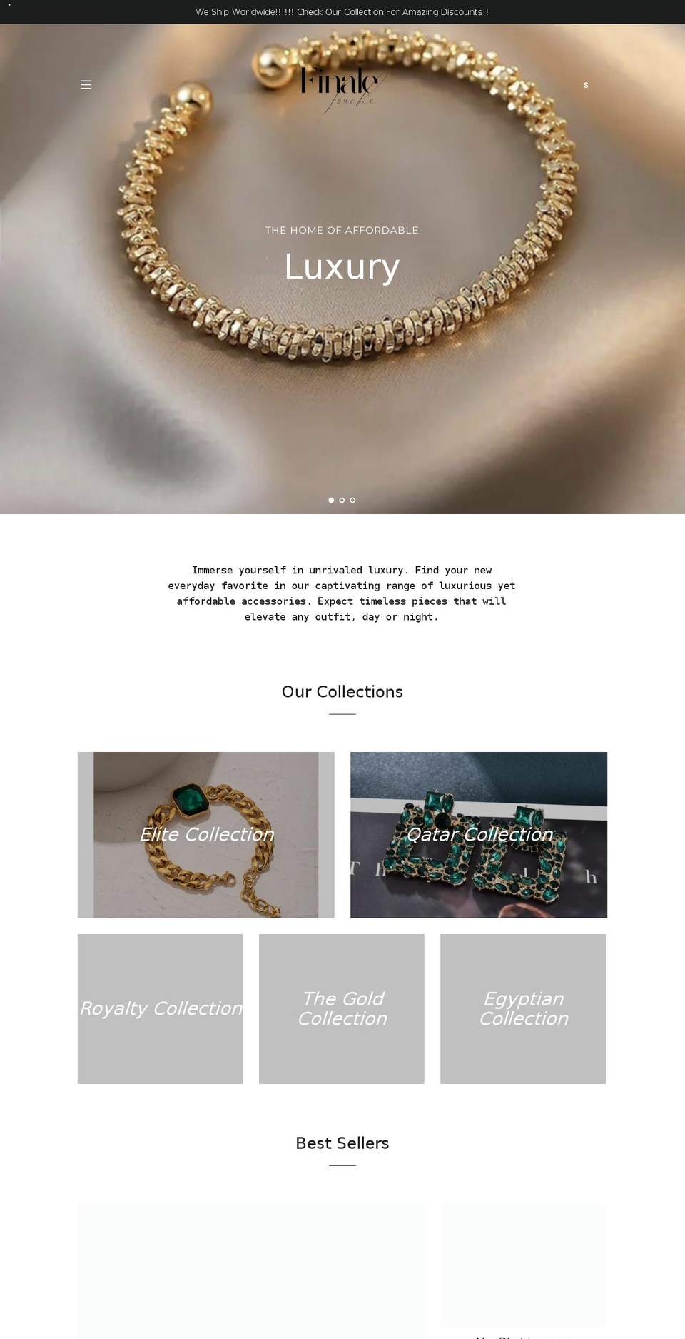 finaletouche.com shopify website screenshot