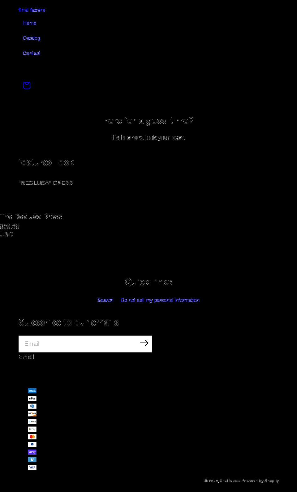 finalfavors.com shopify website screenshot