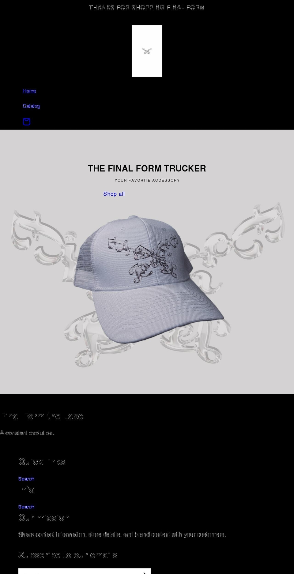 finalformlabel.com shopify website screenshot