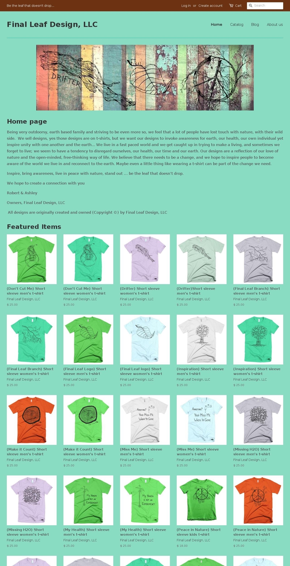 finalleafdesign.com shopify website screenshot