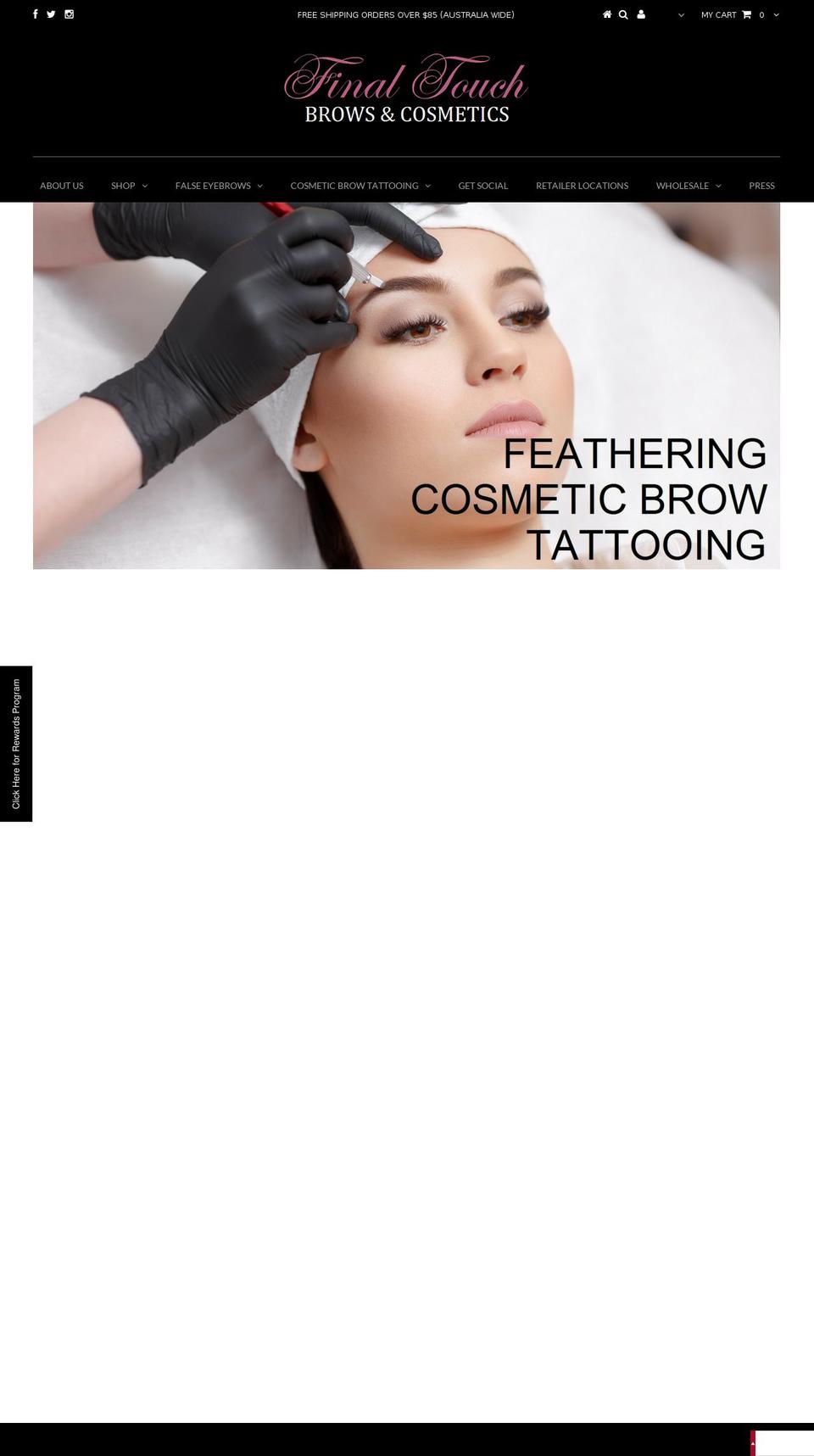 finaltouchbrows.com shopify website screenshot