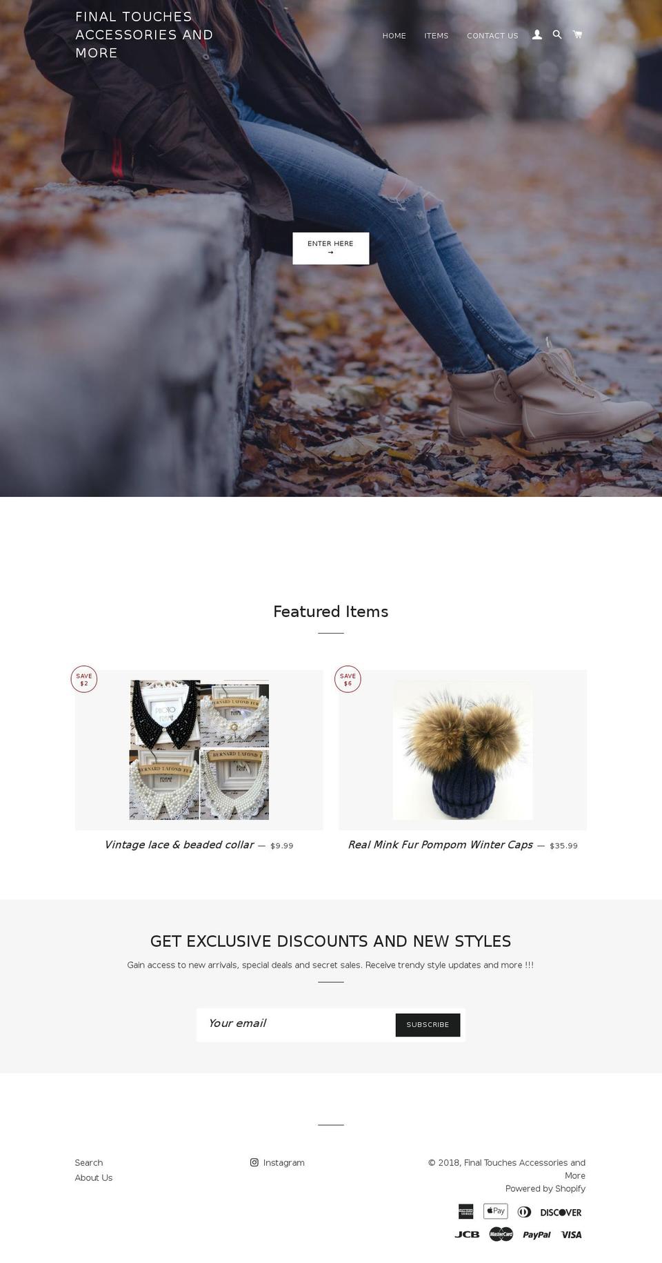 finaltouches.net shopify website screenshot
