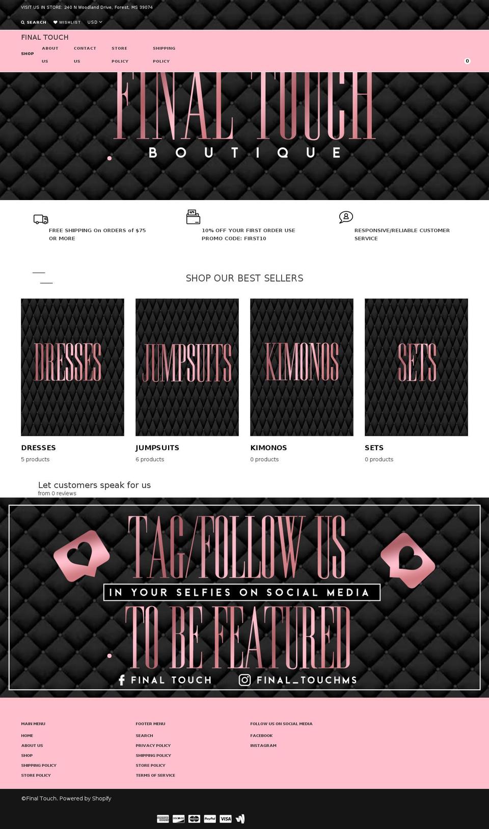 finaltouchms.net shopify website screenshot