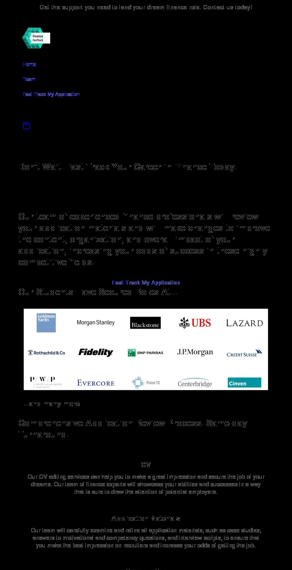 financefasttrack.com shopify website screenshot