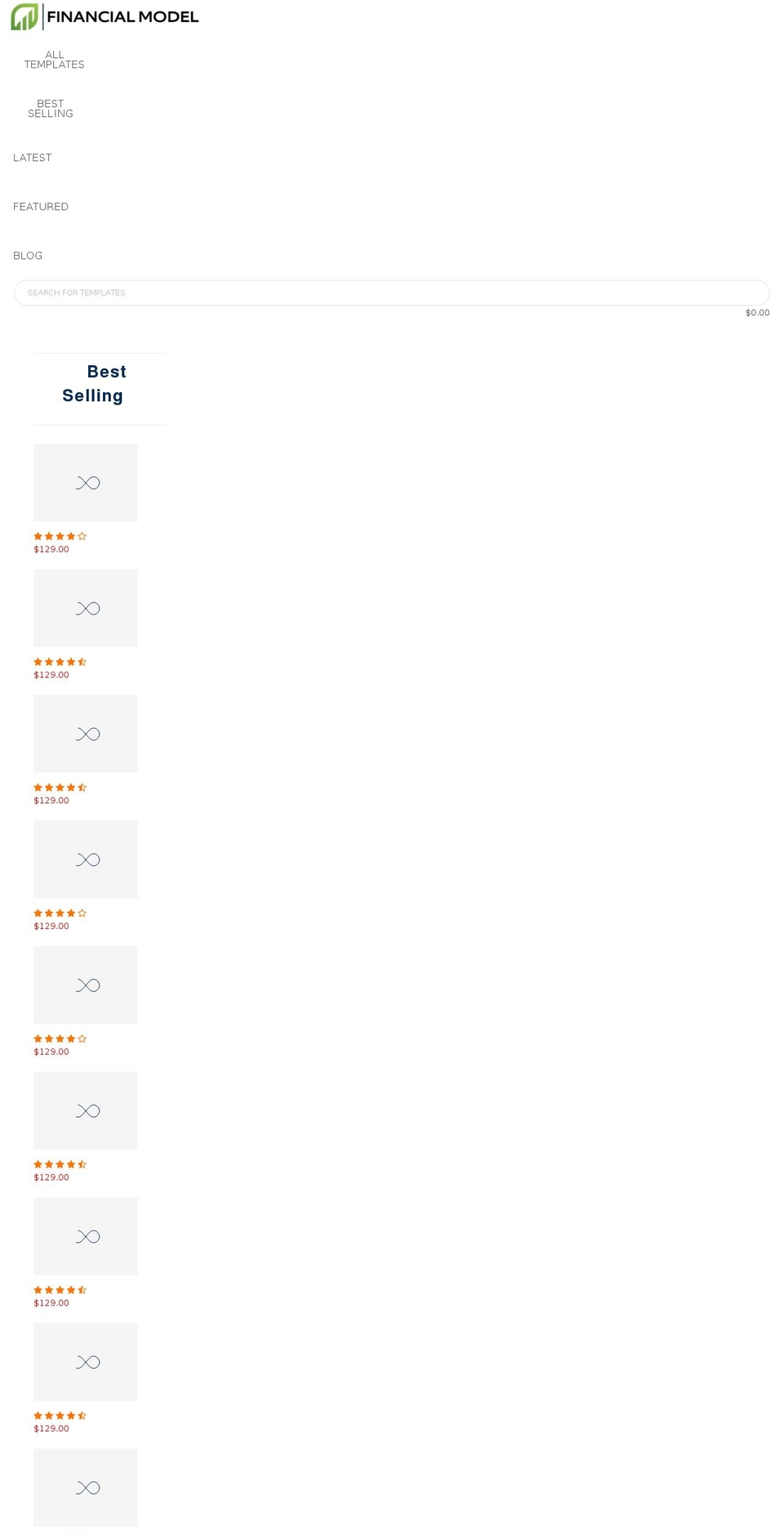 financialmodel.net shopify website screenshot