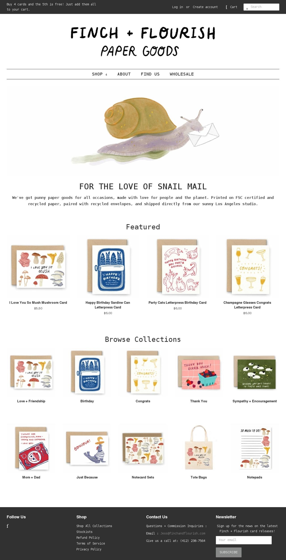 finchandflourish.com shopify website screenshot