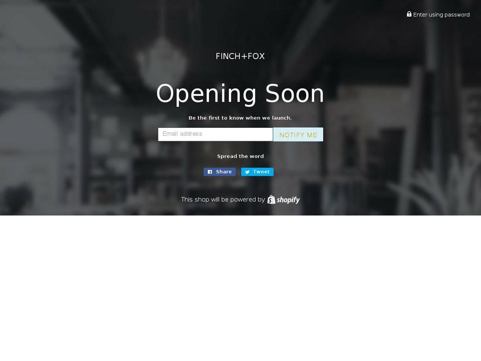 finchandfox.com — Shopify storefront screenshot