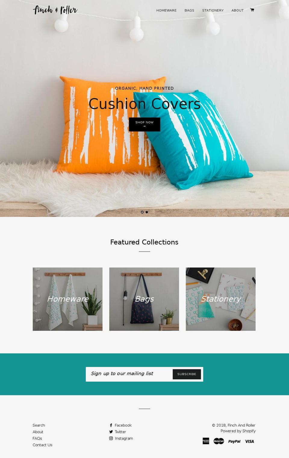 finchandroller.com — Shopify storefront screenshot